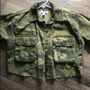 Topshop camo denim jacket